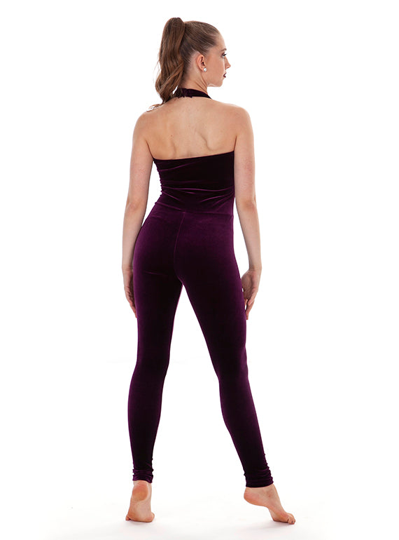 420 Halter Legging Unitard Velvet Secondary Image