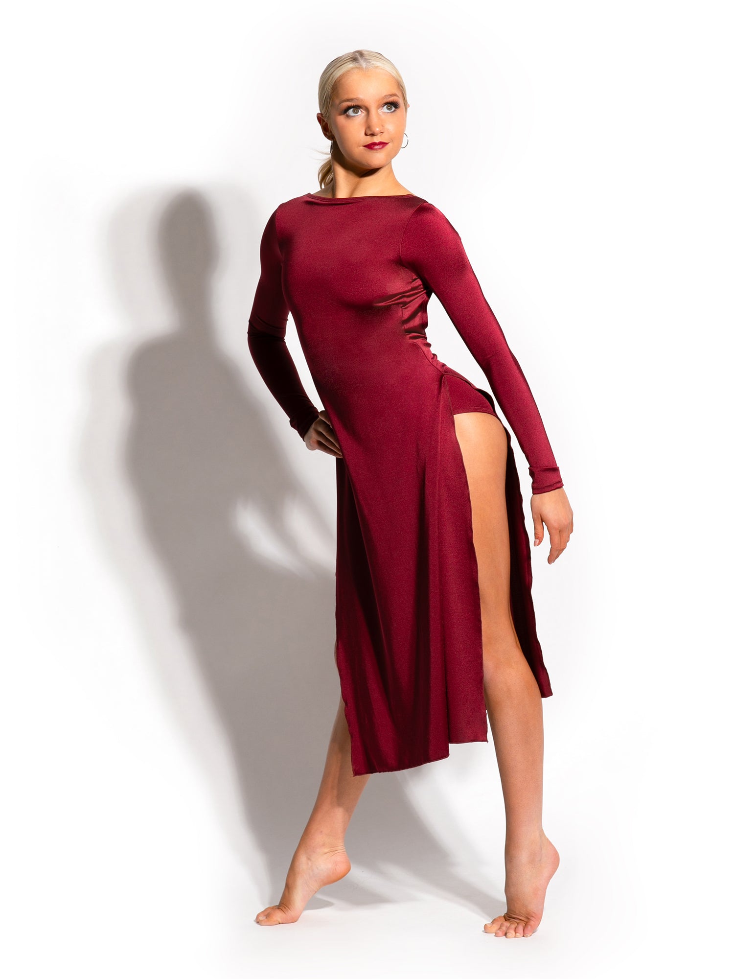 a line halter homecoming dress Dancing Queen 3028 Prom Dress - Burgundy main image 0