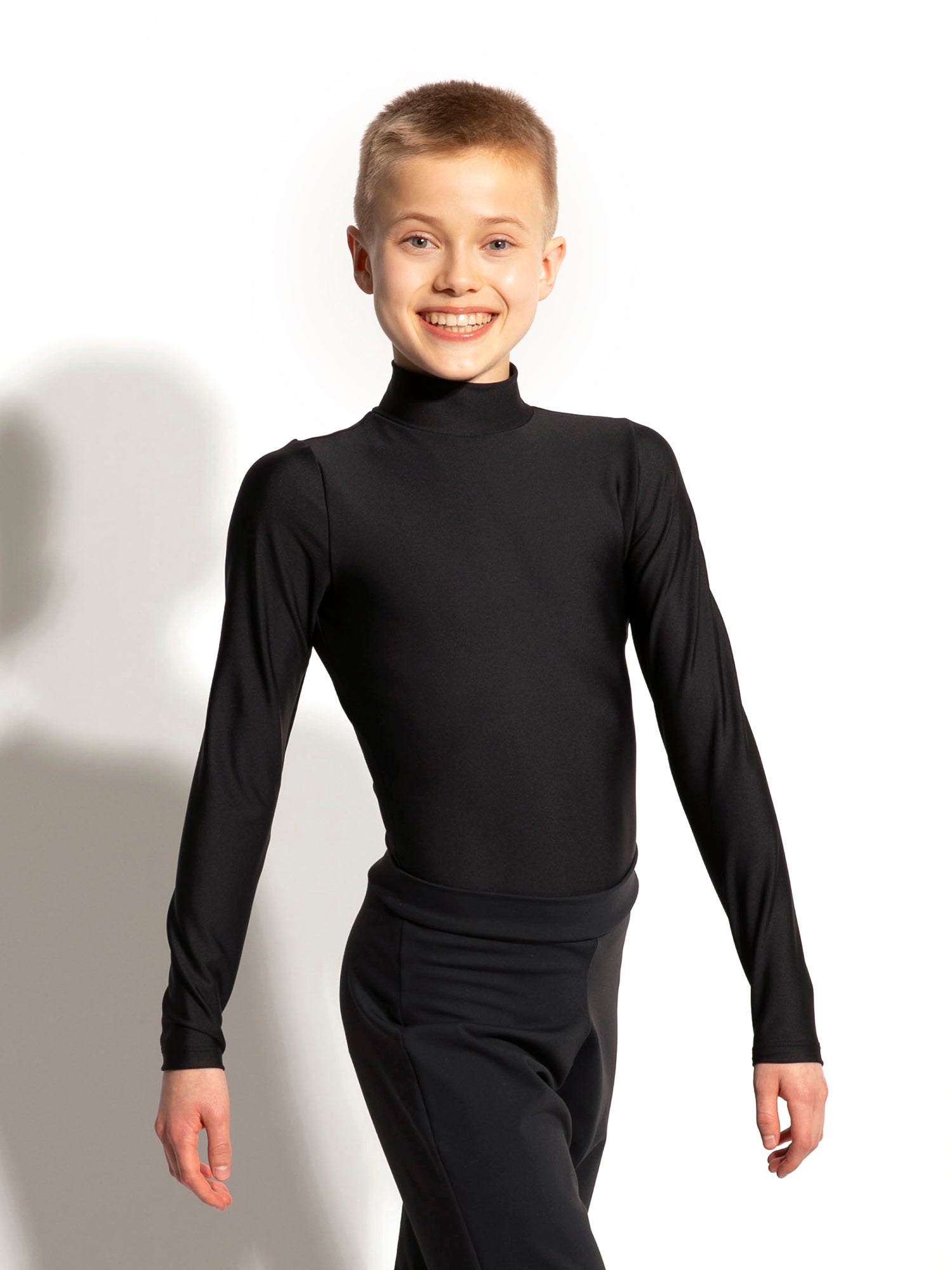 MODAL STRETCH MILANO MOCK NECK ブラック　Lサイズ Dri-Stretch Long Sleeve Mock Neck Leotard for Men & Boys – The Line Up