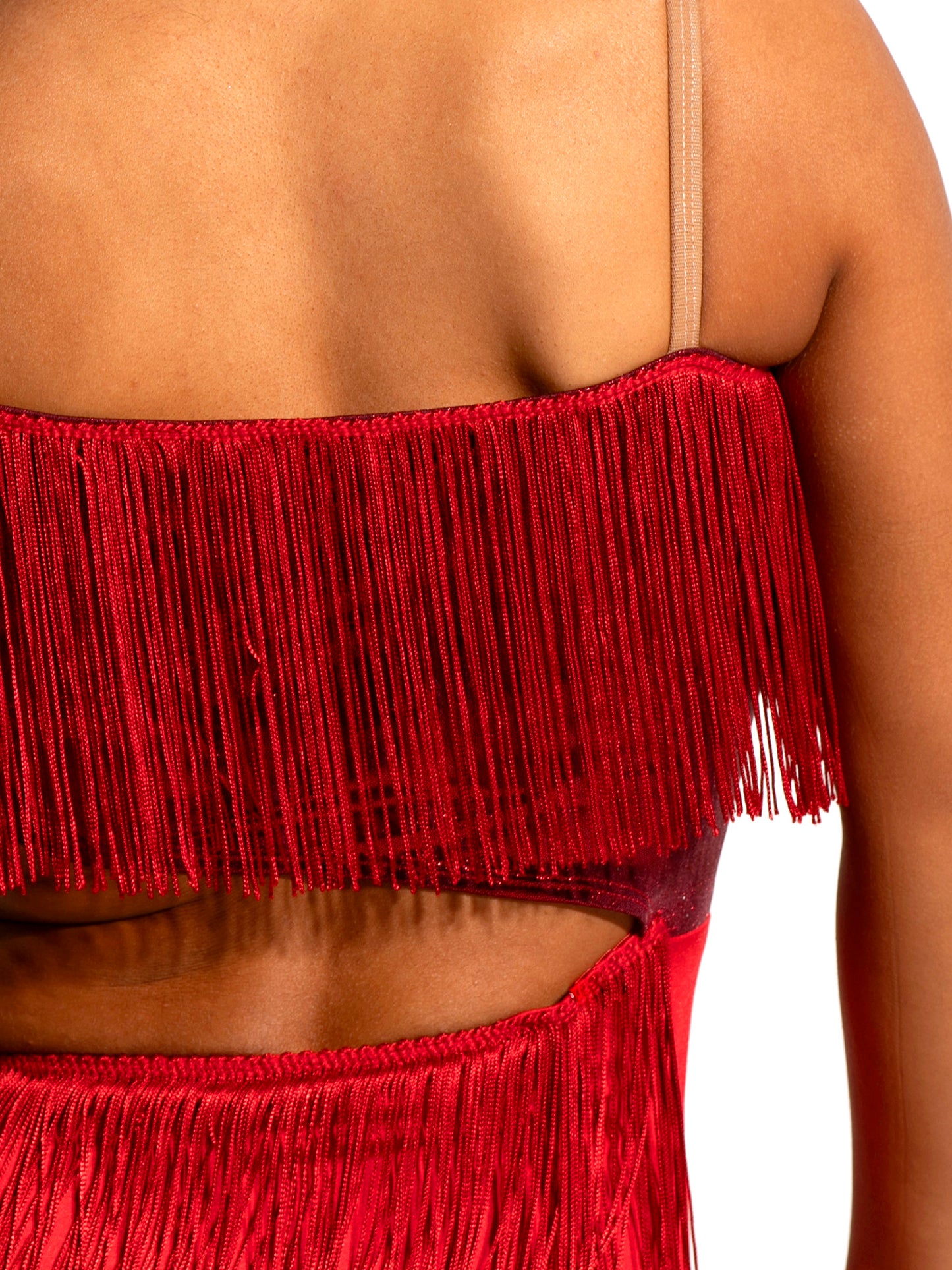 Oblique Fringe Leotard