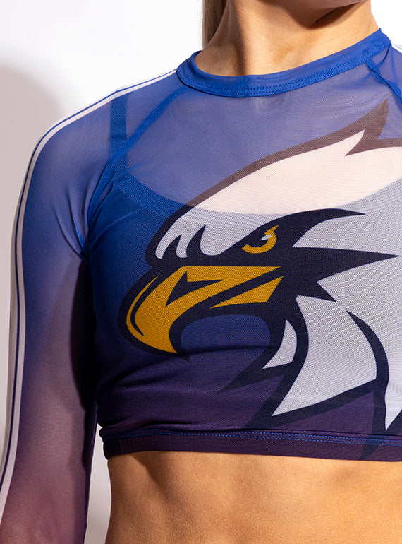 Ombre Mesh Crop Overlay Custom Logo