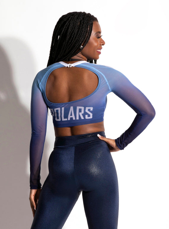 Ombre Mesh Crop Overlay Custom Logo