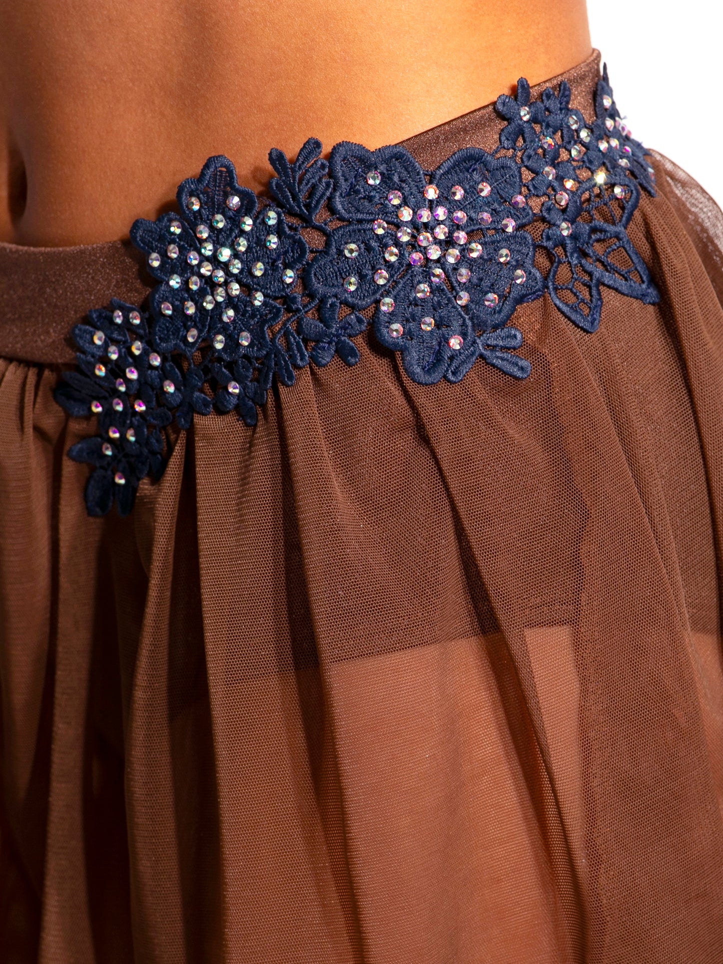 Penny Mesh Skirt with Appliques