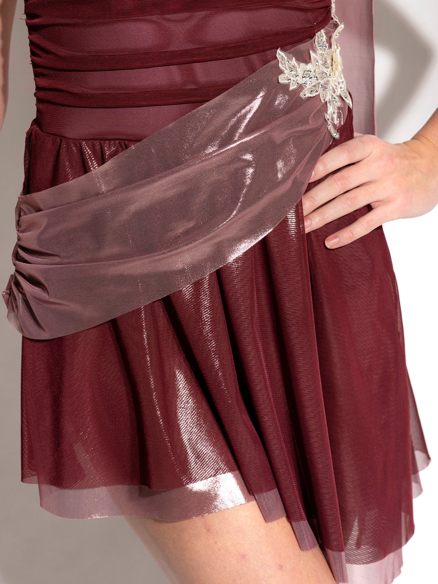 Sadie Metallic Mesh Skate Dress with Appliques