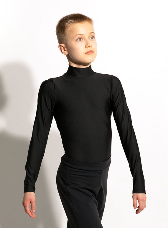 Dri-Stretch Long Sleeve Mock Neck Leotard- Men & Boys Alternate Image 4