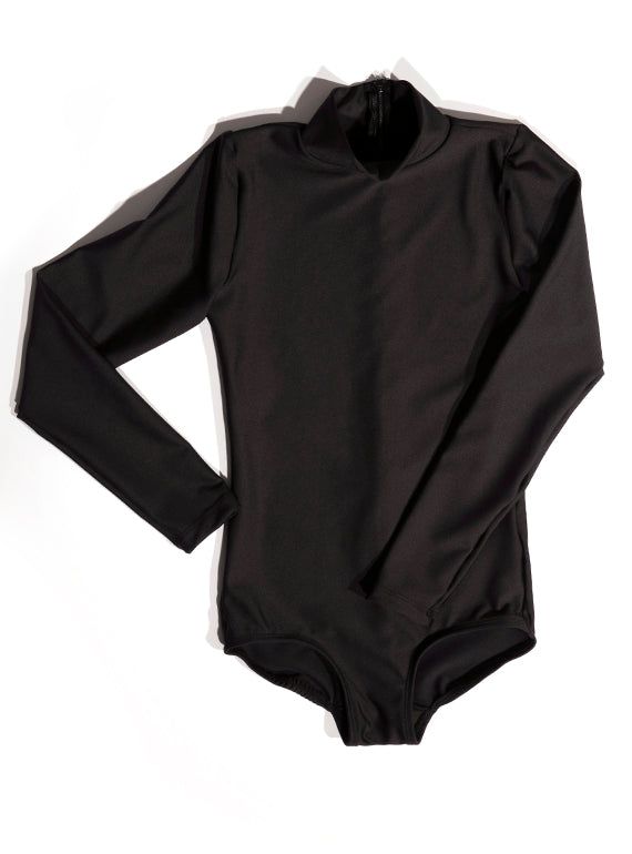 Tricot Long Sleeve Mock Neck Leotard- Men & Boys Alternate Image 1