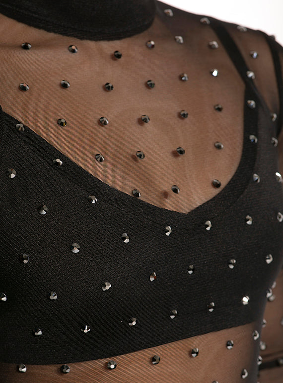 Network Mesh Leotard Set - Rhinestones Alternate Image 6