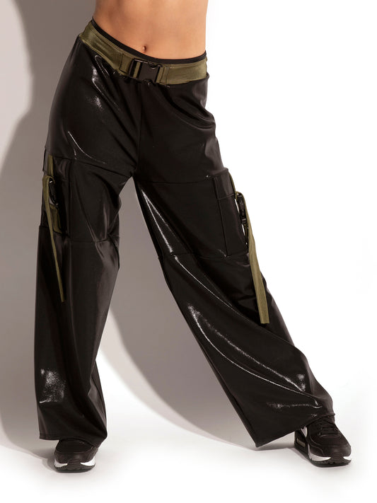 Buckle Shine Cargo Pants