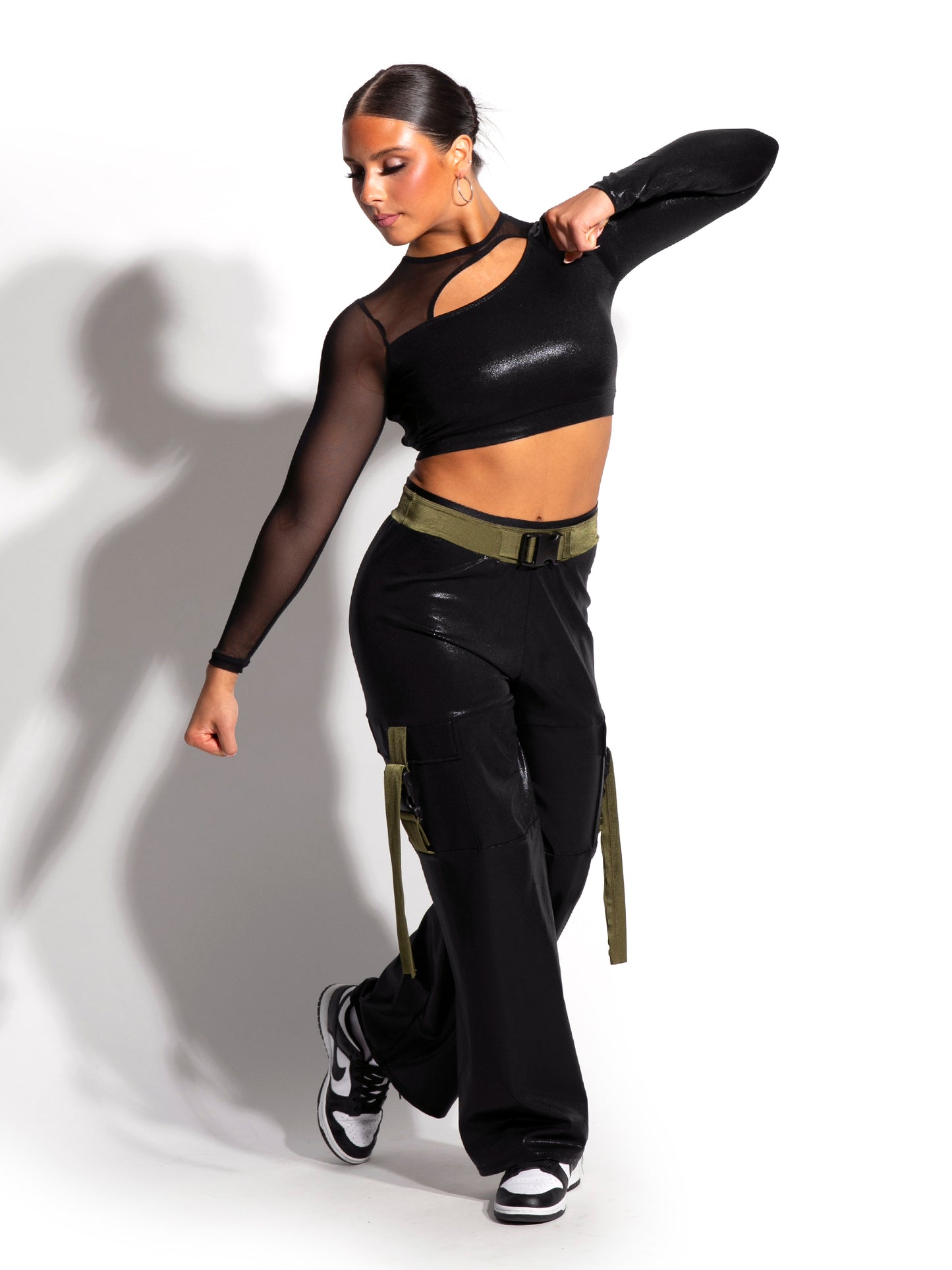 Buckle Shine Cargo Pants