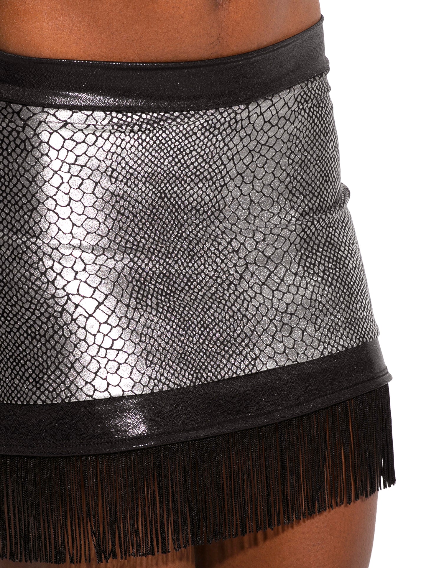 Geena Anaconda Fringe Skirt