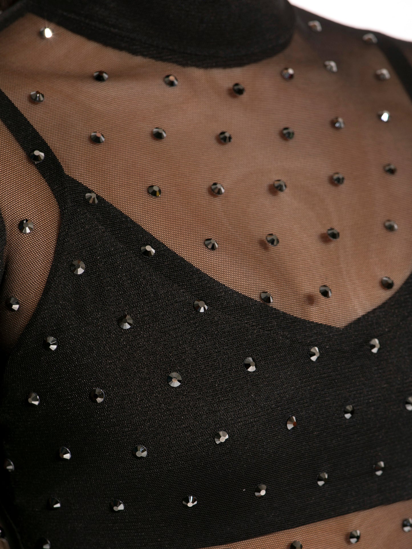 Network Mesh Leotard Set - Rhinestones