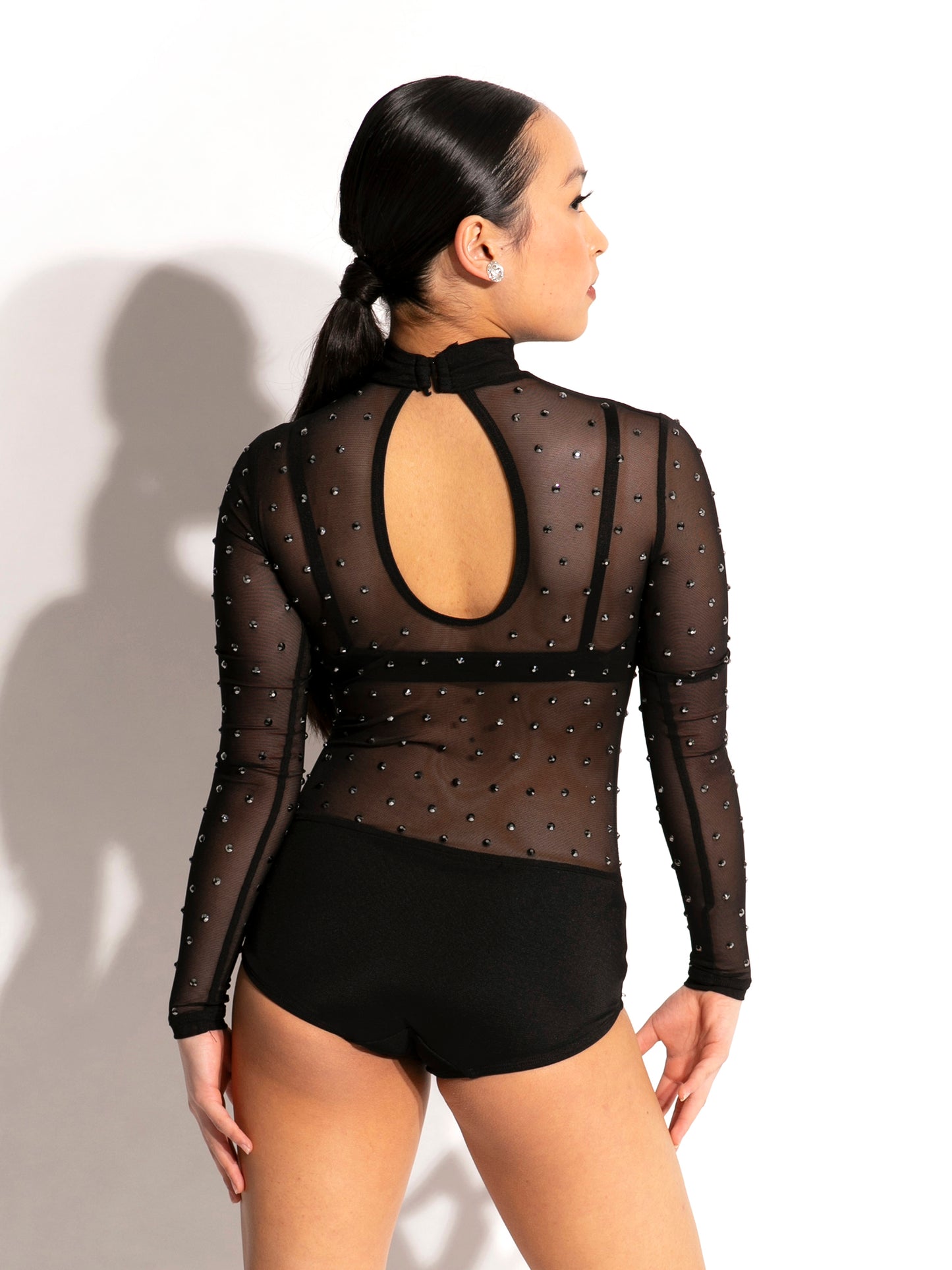 Network Mesh Leotard Set - Rhinestones