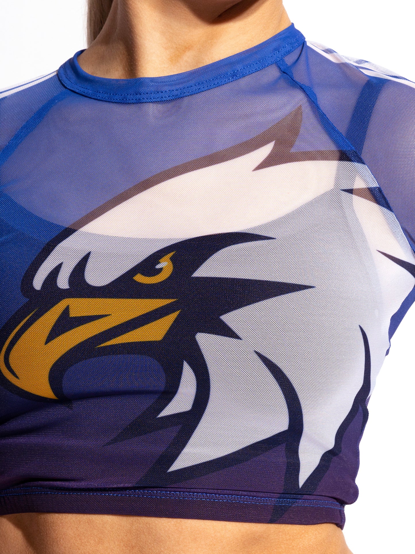 Ombre Mesh Crop Overlay Custom Logo