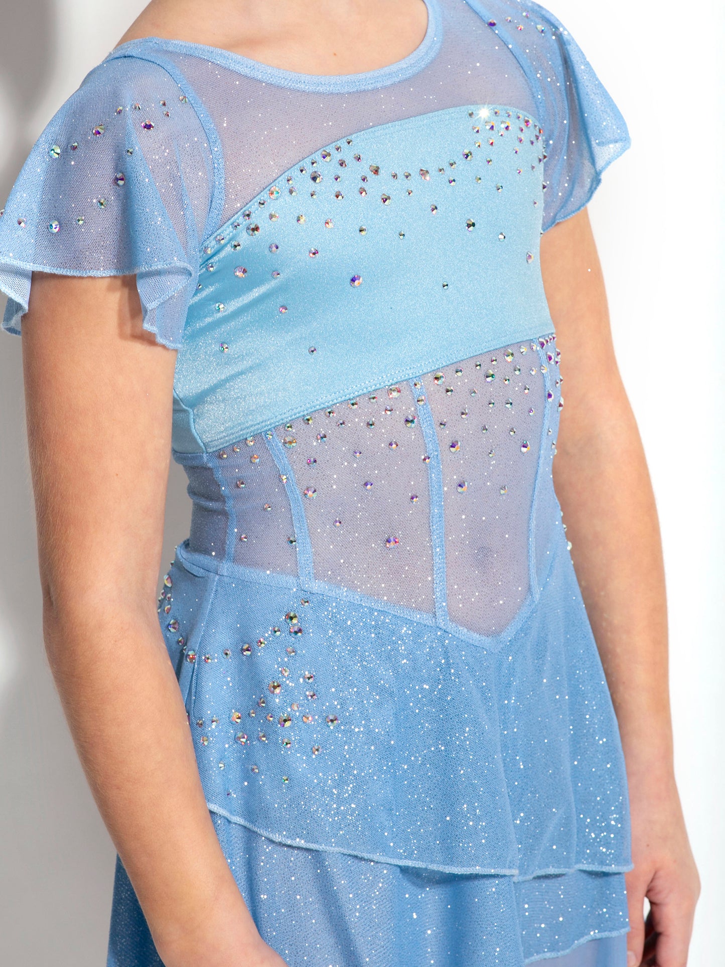 Opal Glitter Mesh Skate Dress