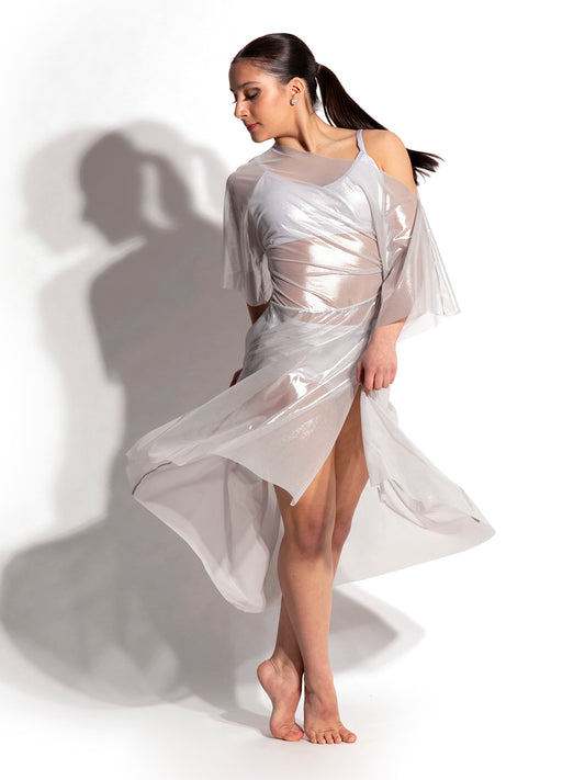 Phaedra Metallic Mesh Dress Overlay