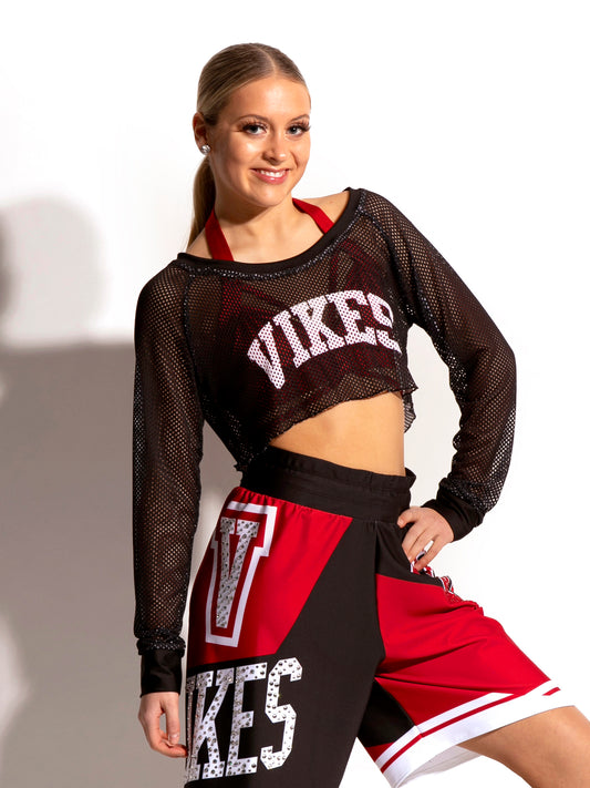 Pop Mesh Crop Sweatshirt