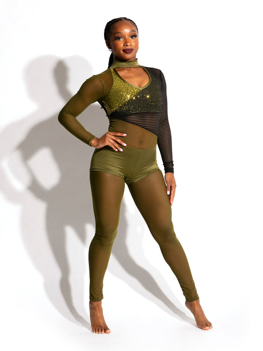 Rhiannon Pop Mesh Unitard