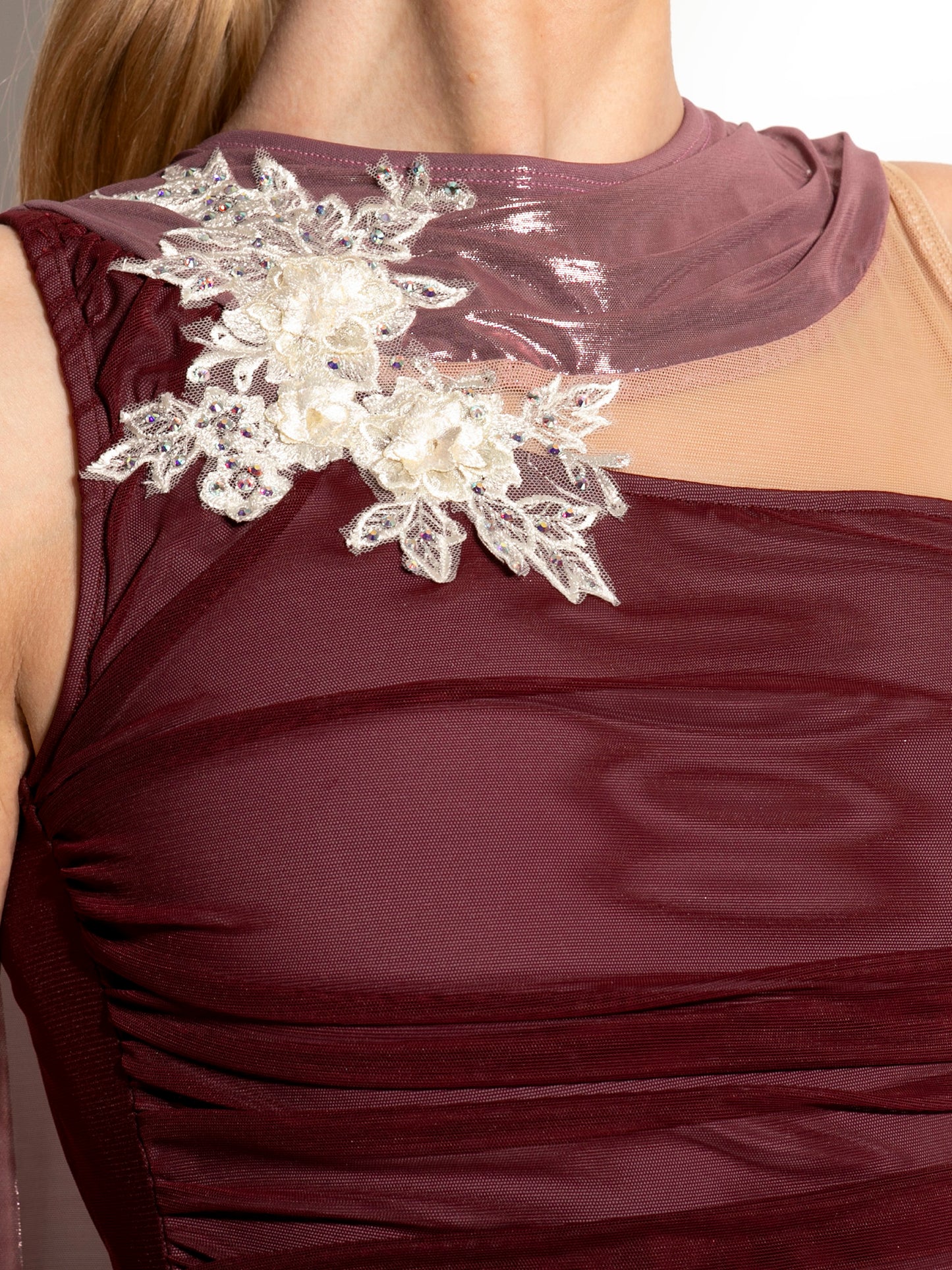 Sadie Metallic Mesh Skate Dress with Appliques