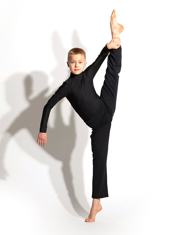 Dri-Stretch Long Sleeve Mock Neck Leotard- Men & Boys Alternate Image 2