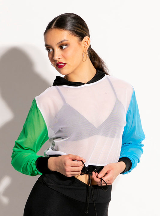 Mesh Cropped Hoodie Alternate Image 2