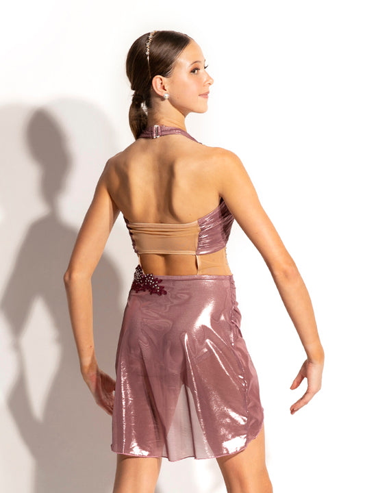 Rosemary Metallic Mesh  Dress With Appliques Alternate Image