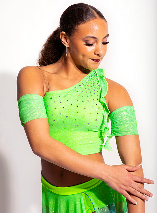 Ruched Glitter Mesh Arm Bands Alternate Image