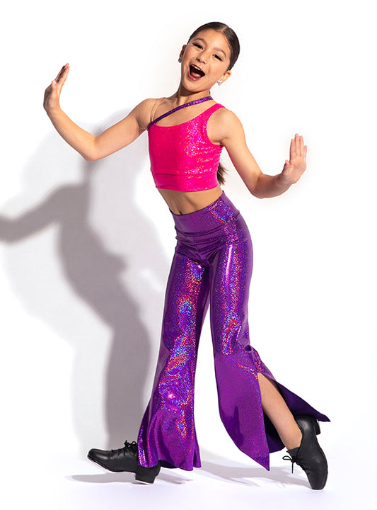 Bell Bottom Slit Hologram Pants Alternate Image 2