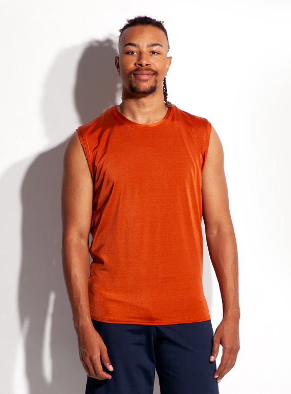 Theory, Tops, Orange Theory Polo Tank Top Pullover Sleeveless Tee Shirt  With A Crew Neckline