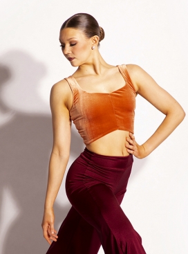 419 Long Line Velvet Cami Crop