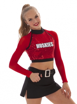 long sleeve cheer crop top